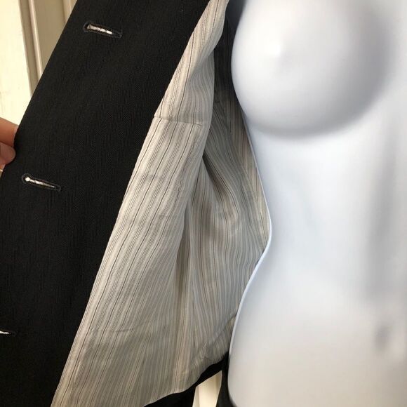 Escada by M.Ley Black Wool Herringbone Suit jacket - Picture 6 of 10